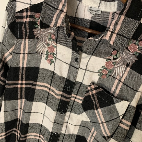 Kismet Pink Flannel Button Down - Picture 4 of 4